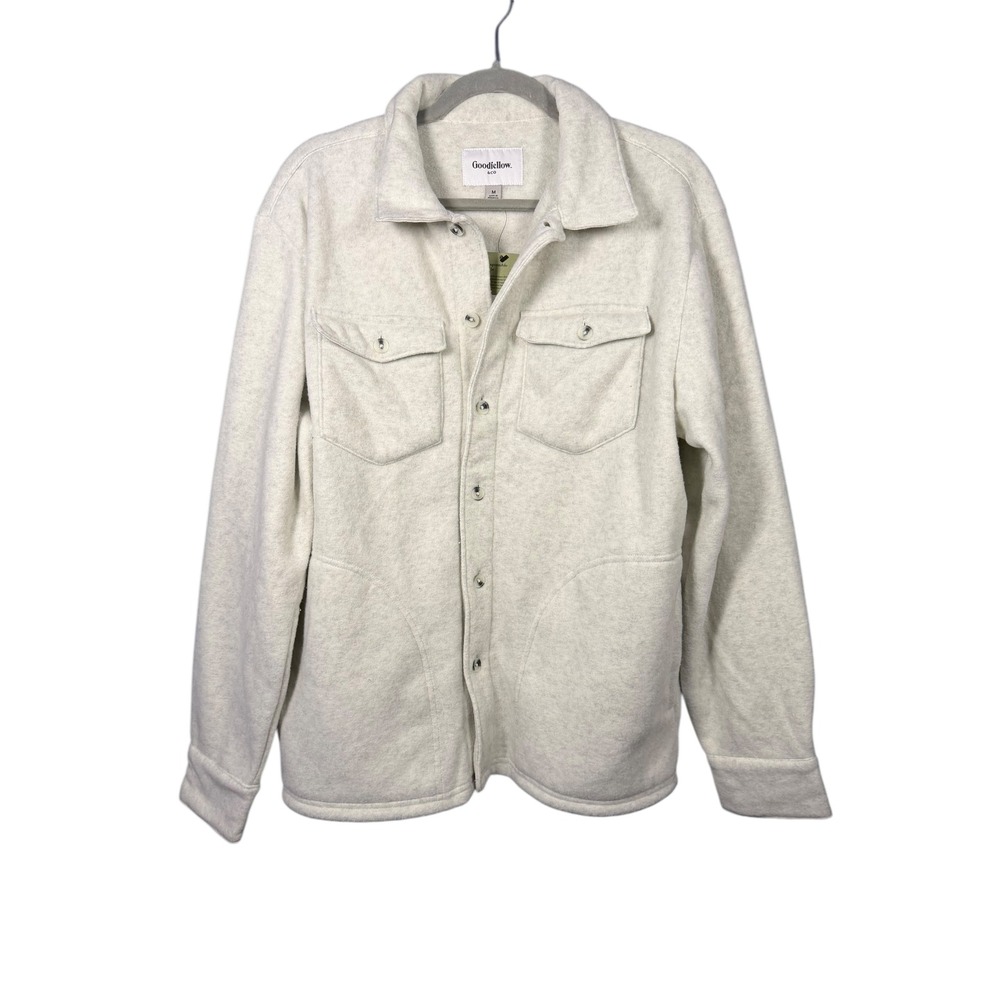 Goodfellow Men's Heather Grey Knit Snap Front Shacket Shirt Jacket Medium NWT